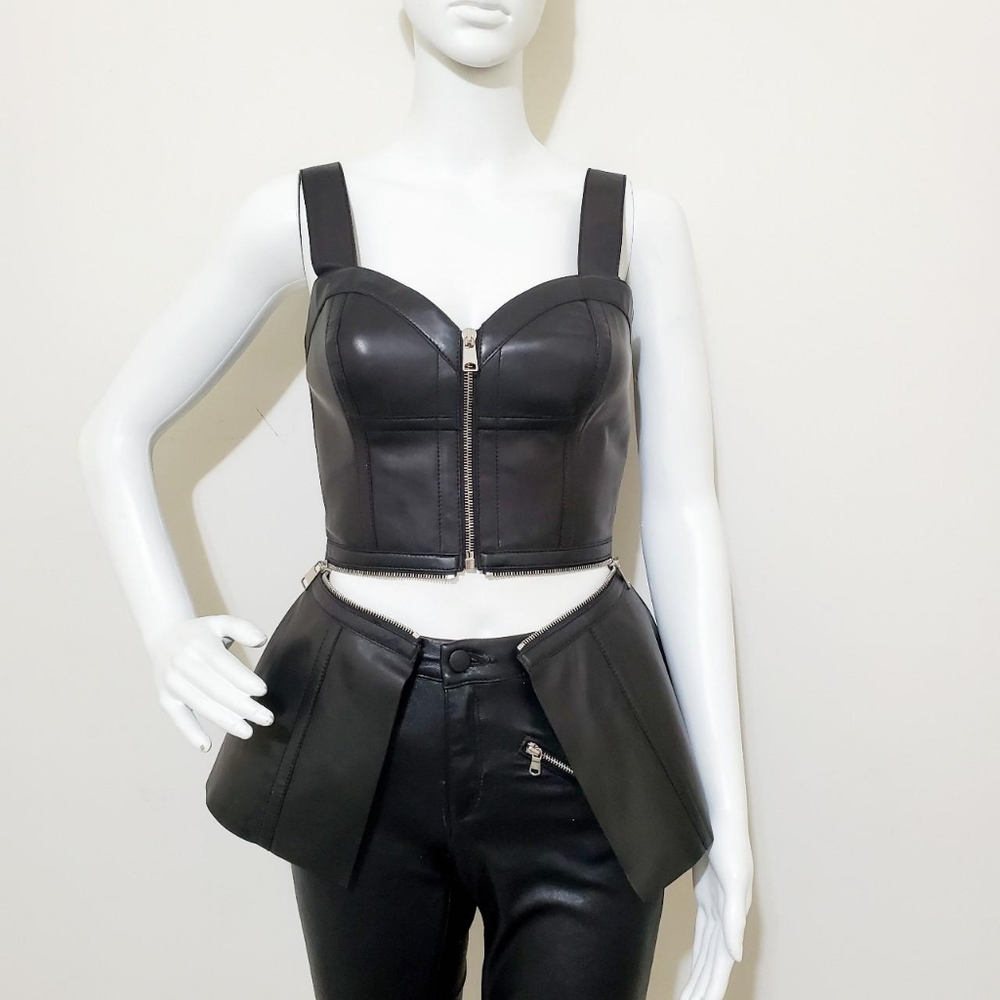 Alexander McQueen Convertible Leather Corset XS